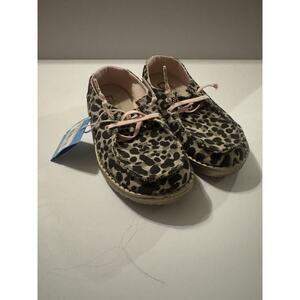 Hey Dude Wally Youth K12 Leopard Print Shoes Kids Size 12 EU 31 New